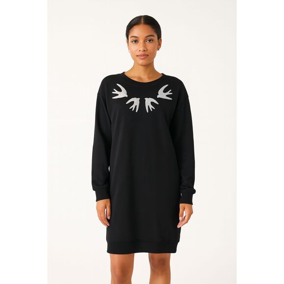 MCQ ALEXANDER MCQUEEN Sweatshirt Dress Sequin Detail Medium - Picture 1 of 5